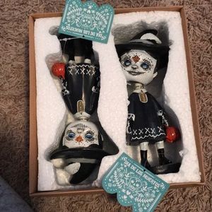 2 boy sugar skull figurines